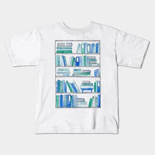 Blue Bookcase Kids T-Shirt